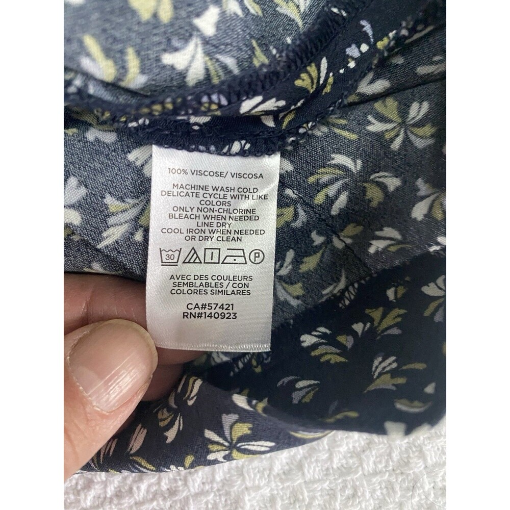 LOFT Outlet Floral Midi Skirt Navy Blue Yellow Green Size 16 NWT Flowy Boho - Picture 6 of 7